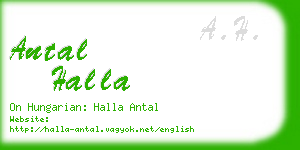 antal halla business card